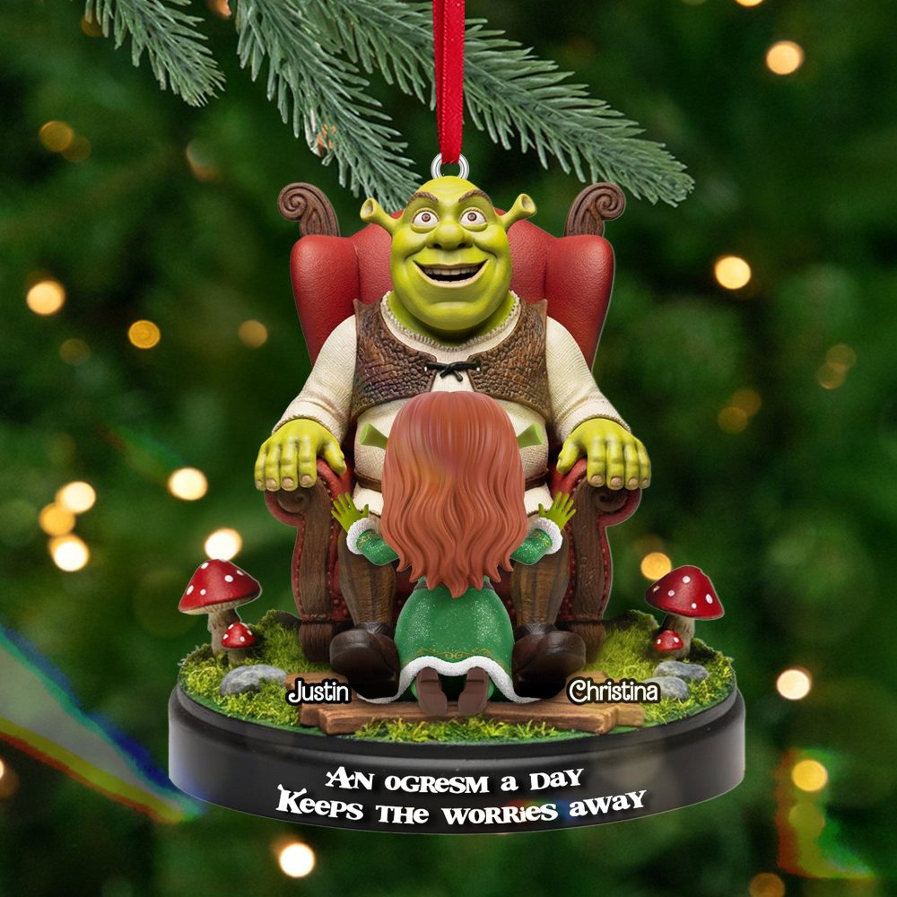 “An Ogresm A Day Keeps The Worries Away” - Personalized Naughty Couple Acrylic Ornament