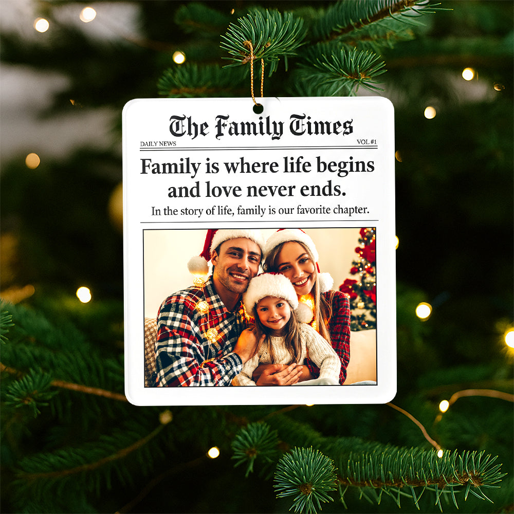 Family Is Where Life Begins - Personalized Christmas Ornament - Image 2