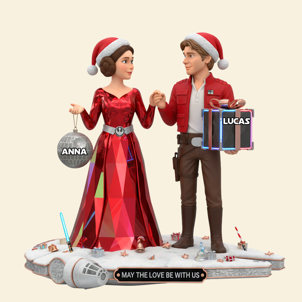 May The Love Be With Us - Personalized Christmas Ornament For Couples - Unique Gift For Him And Her - Image 4