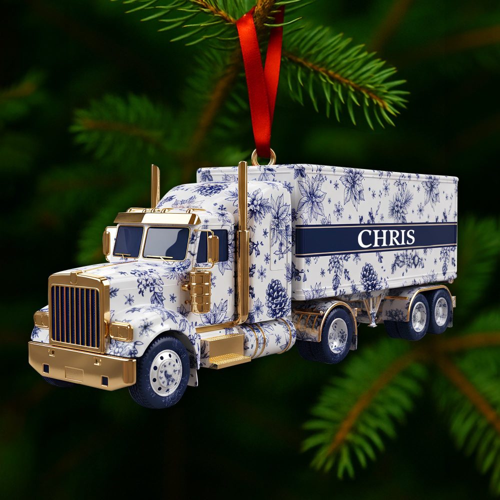 Celebrate The Journey: Elegant Semi Truck Ornament - Personalized Gifts For Truckers - Image 2
