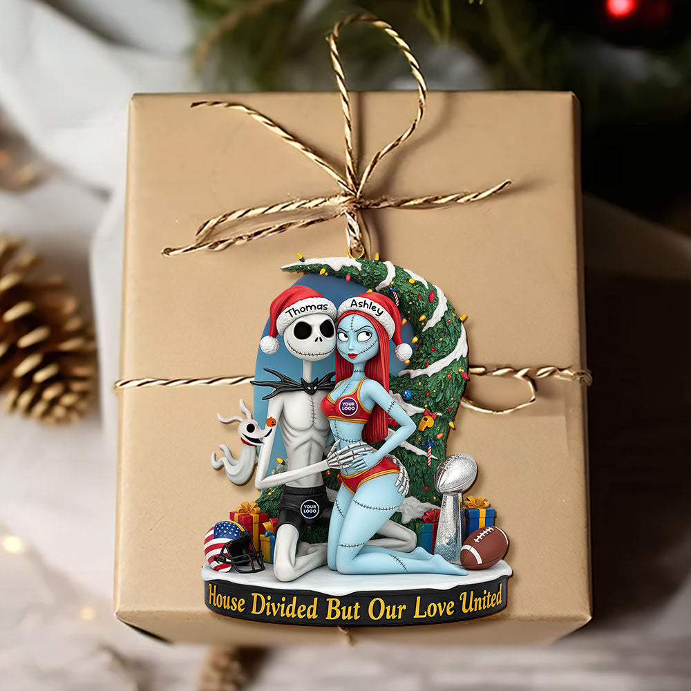 “House Divided But Our Love United” – Spooky Couple Ornament - Personalized Gift For Couples - Image 2