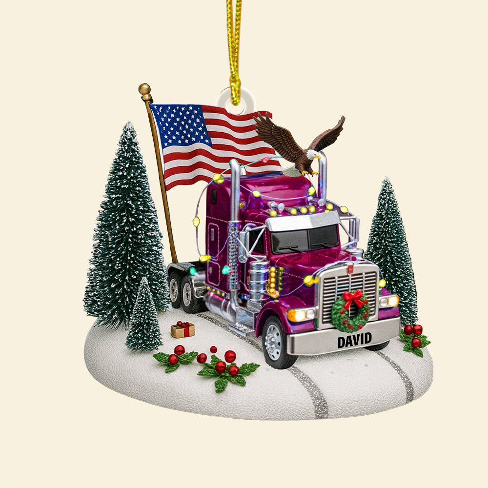 Celebrate The Spirit Of The Road With Custom Touch - Personalized Christmas Ornament For Truck Drivers - Image 4