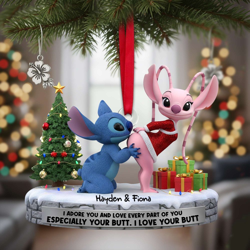 I Adore You - Personalized Christmas Couple Ornament - Image 3