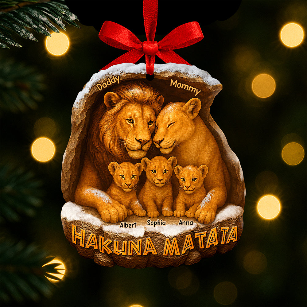 Hakuna Matata Family Christmas Ornament - Personalized Family Gift, Custom Keepsake For Parents And Kids