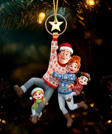 Celebrate Family Bonds With Love - Flying Family Ornament, Personalized Gift For All Occasions