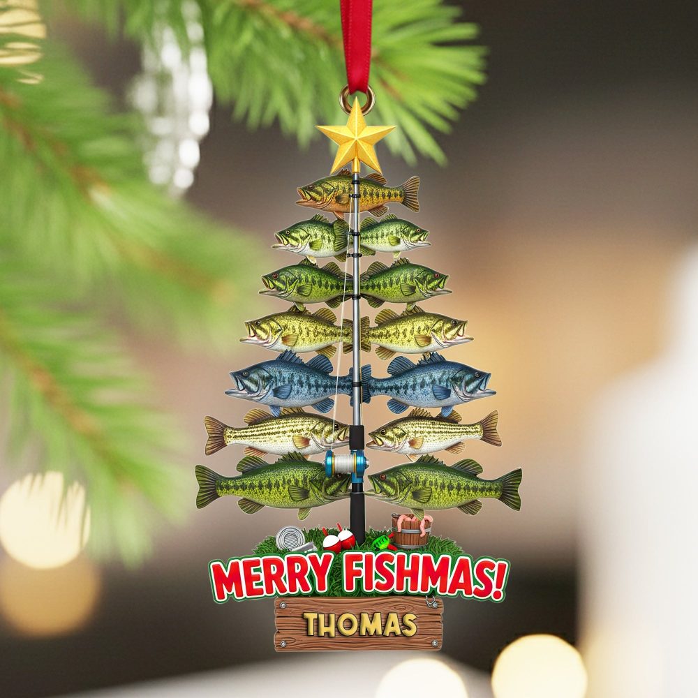 Merry Fishmas! Personalized Fisherman'S Fish Tree Ornament - Custom Gift For Fishing Lovers - Image 2