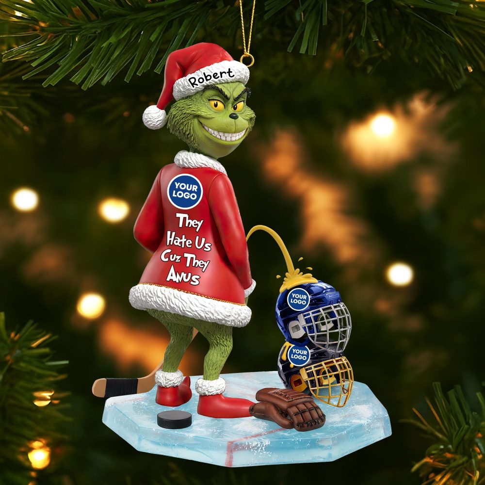 They Hate Us Cuz They Anus - Funny Rivalry Christmas Ornament - Personalized Gift For Sports Fans