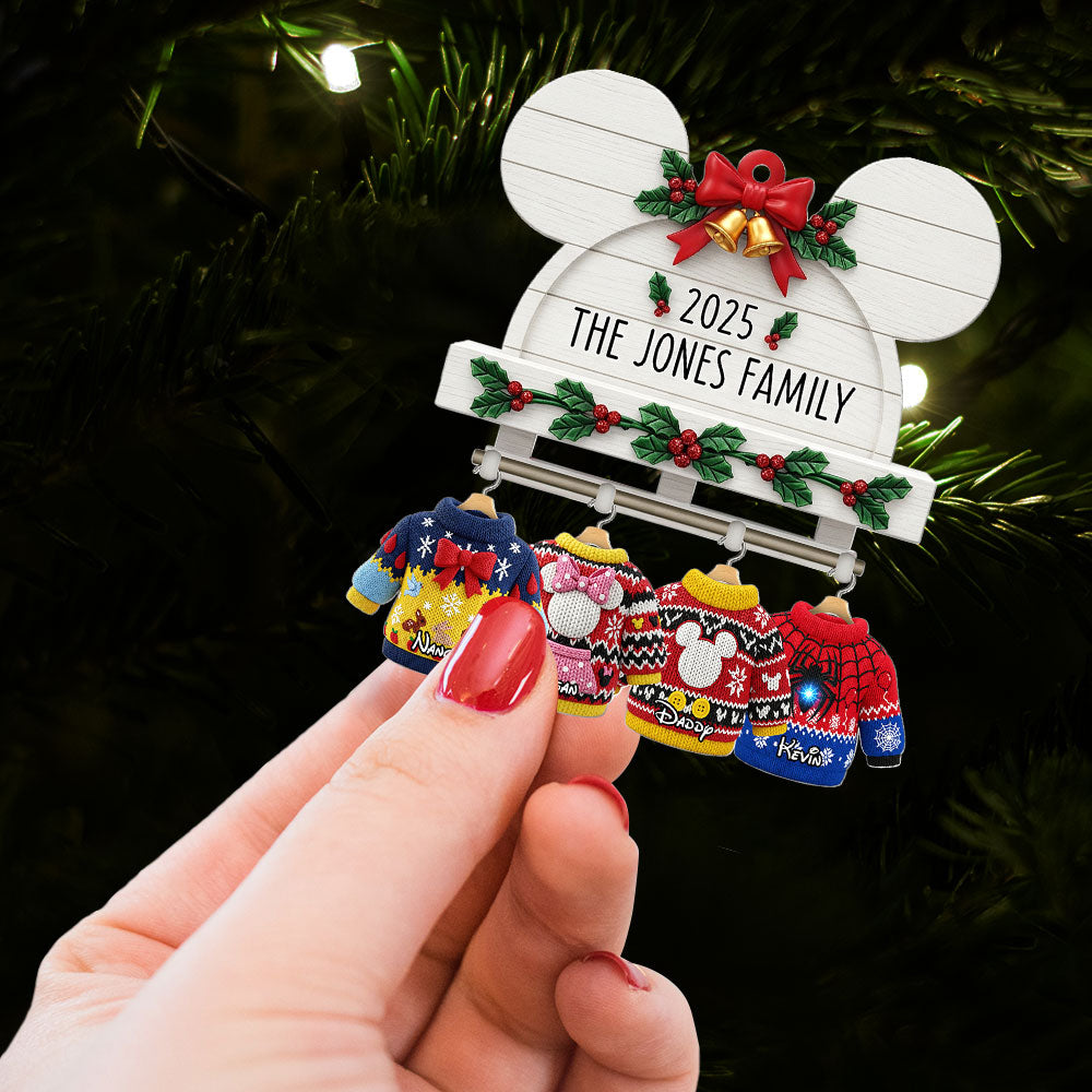 “Celebrate Family Moments” – Cute & Cozy Family Sweater Hanging Ornament - Personalized Gift For Family & Friends - Image 2