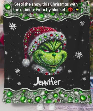Grinch Merry Grinchmas - Personalized Stole Christmas Blanket