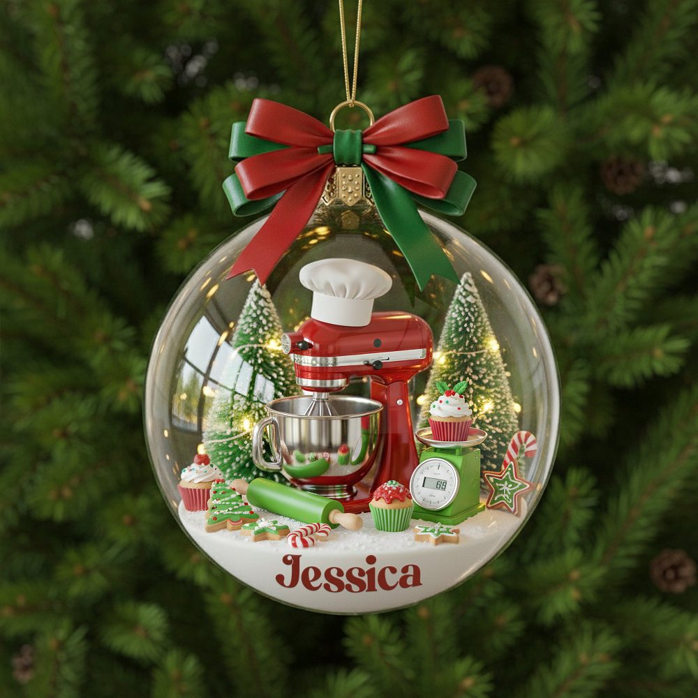 “Bake Joy This Christmas!” – Personalized Stand Mixer Ornament – Gift For Bakers And Cooking Enthusiasts - Image 4