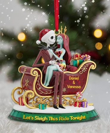 Let'S Sleigh This Ride Tonight - Personalized Christmas Ornament For Couples