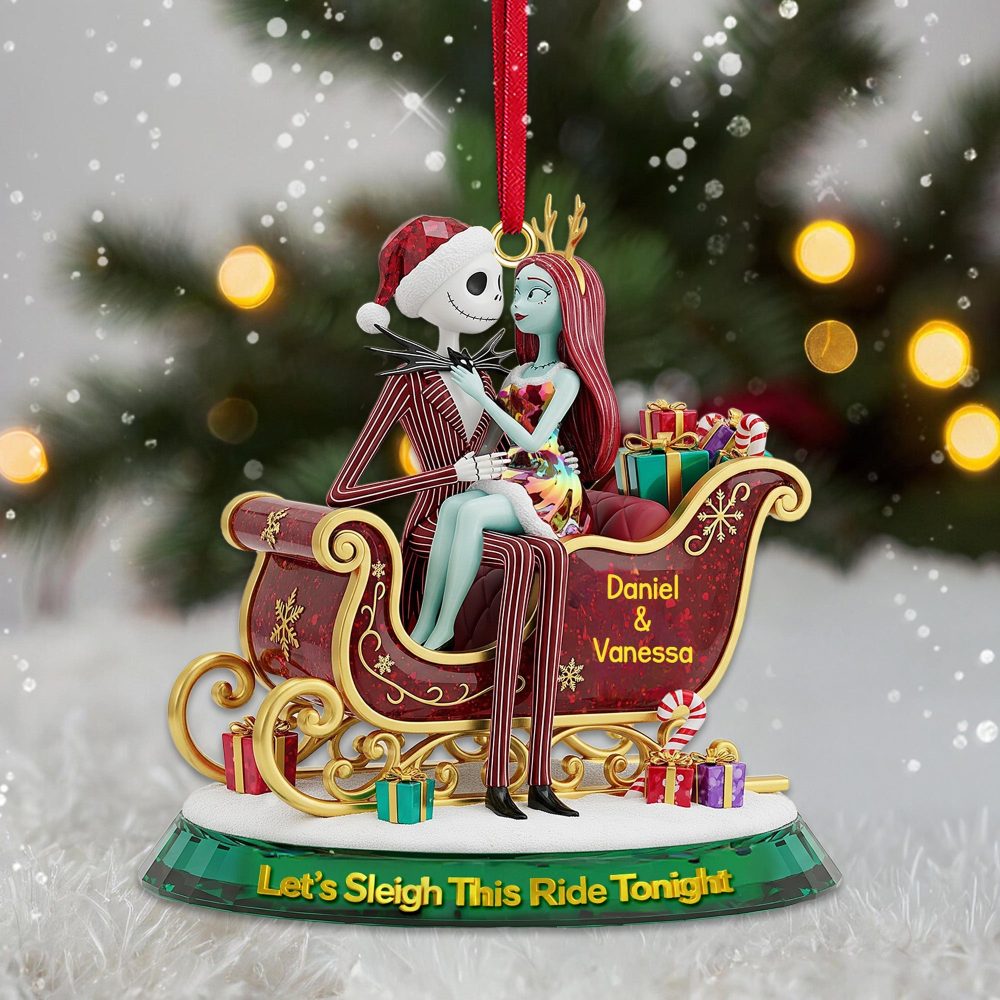Let'S Sleigh This Ride Tonight - Personalized Christmas Ornament For Couples