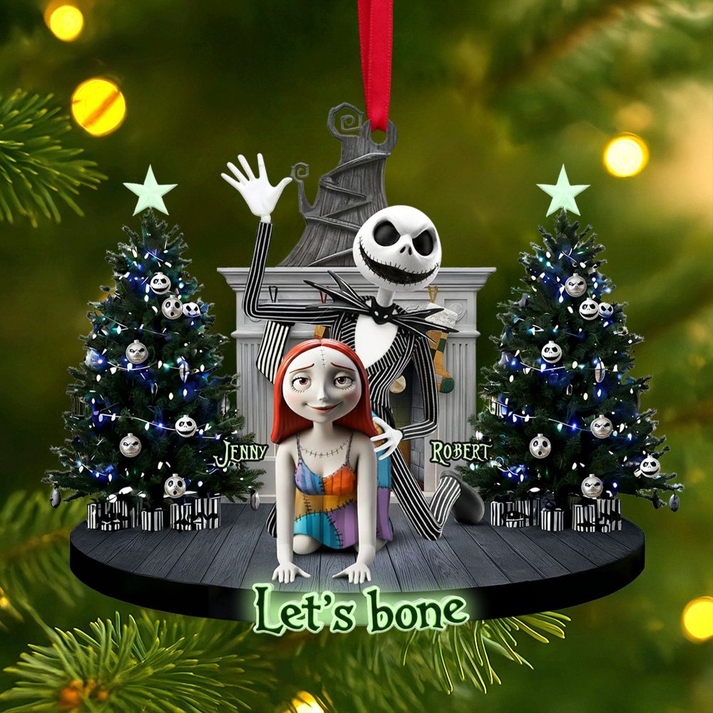 Let'S Bone! Mischievous Spooky Couple Christmas Ornament - Personalized Gift For Couples - Image 2