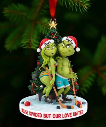 House Divided, But Our Love United - Personalized Ice Hockey Christmas Ornament For Couples