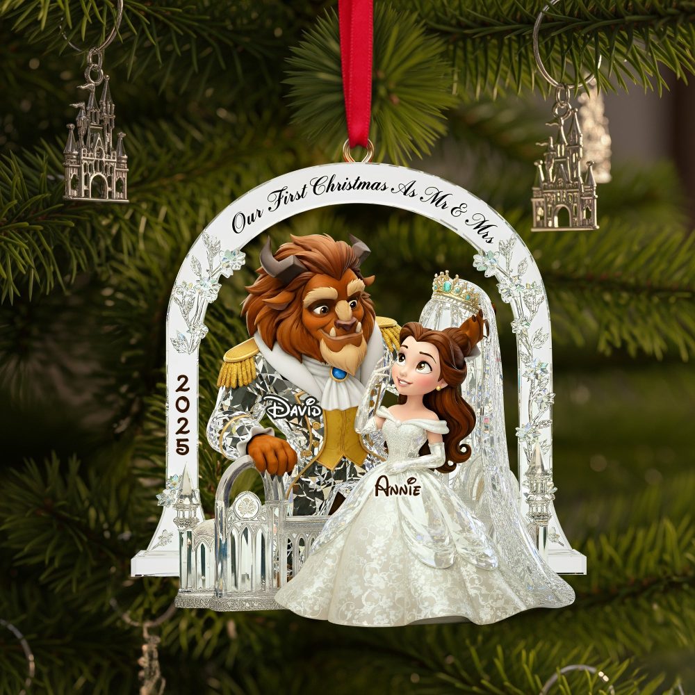 Celebrate Your Love: Personalized Couple'S First Christmas Acrylic Ornament - Unique Gift For Friends, Family, And Loved Ones