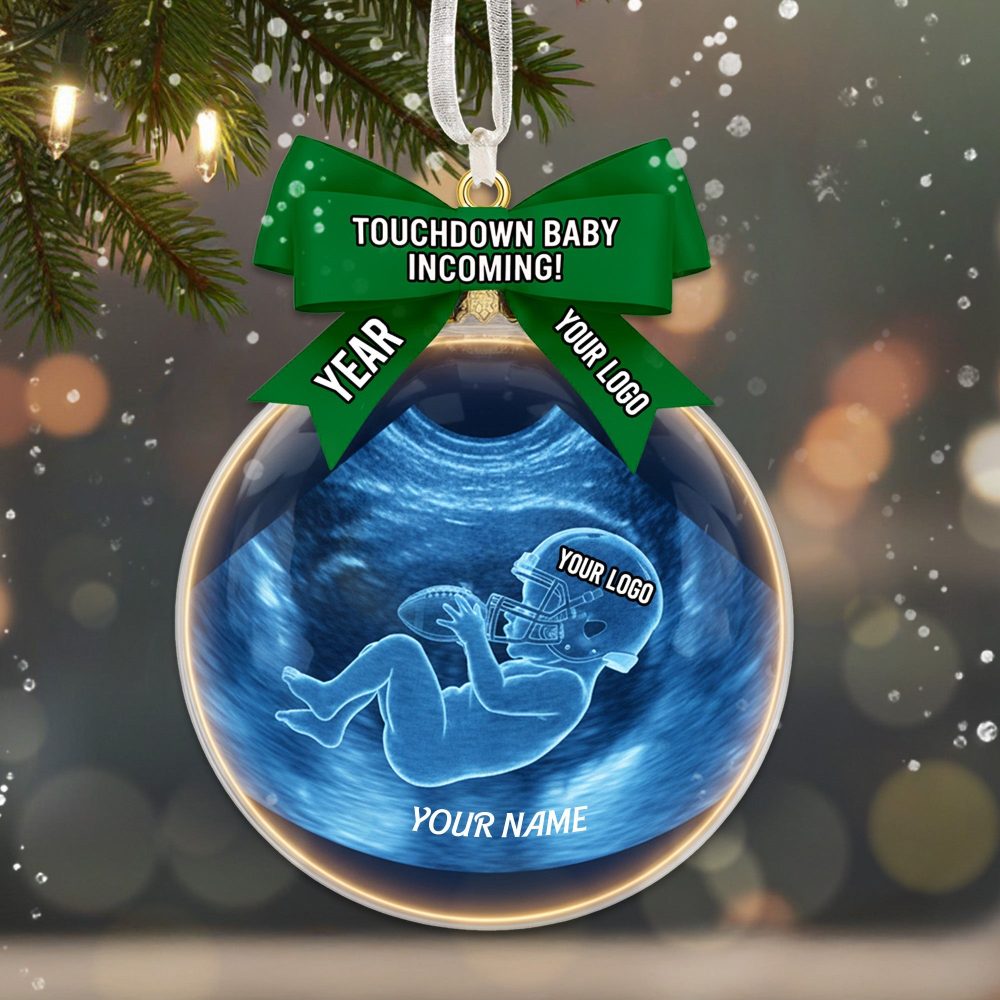 Touchdown Baby Incoming! Personalized Christmas Ornament For Sport Lovers - Image 3