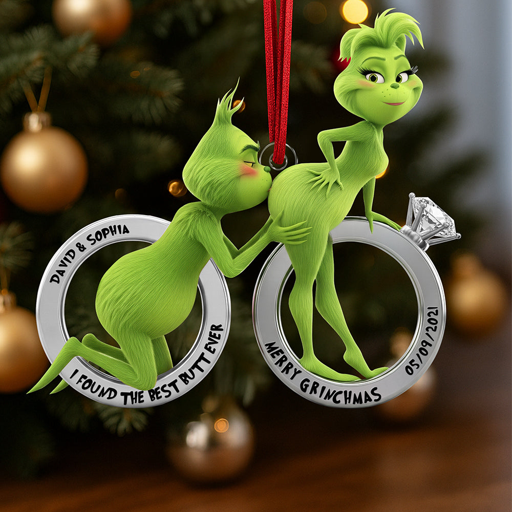 I Found The Best Butt Ever - Naughty Couple Christmas Ornament , Personalized Gift For Couples - Image 2