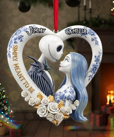 Simply Meant To Be - Personalized Couple Acrylic Ornament - Perfect Gift For Christmas, Couples, And Loved Ones