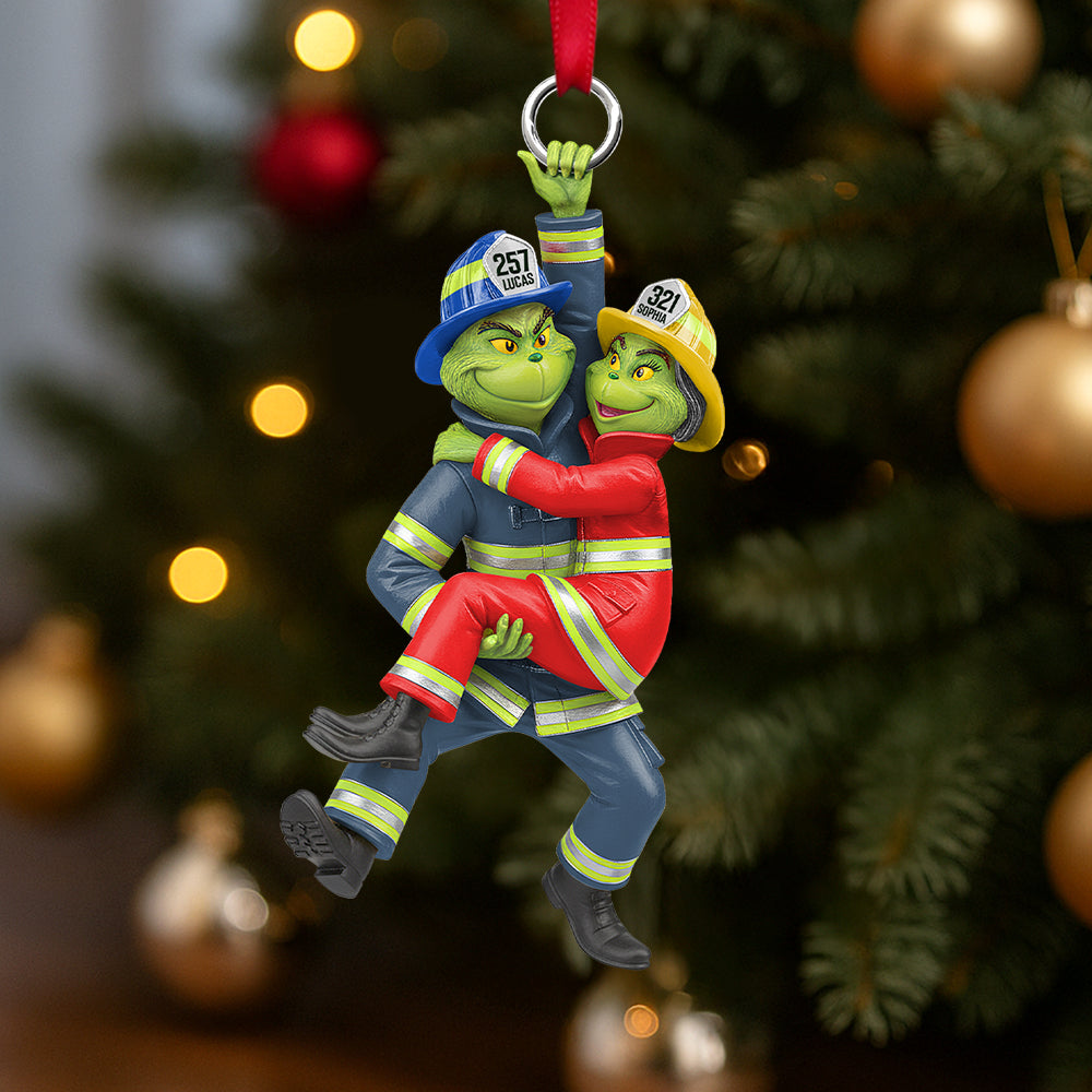 You & Me, We Got This - Playful Firefighter Couple Hanging Ornament - Image 3