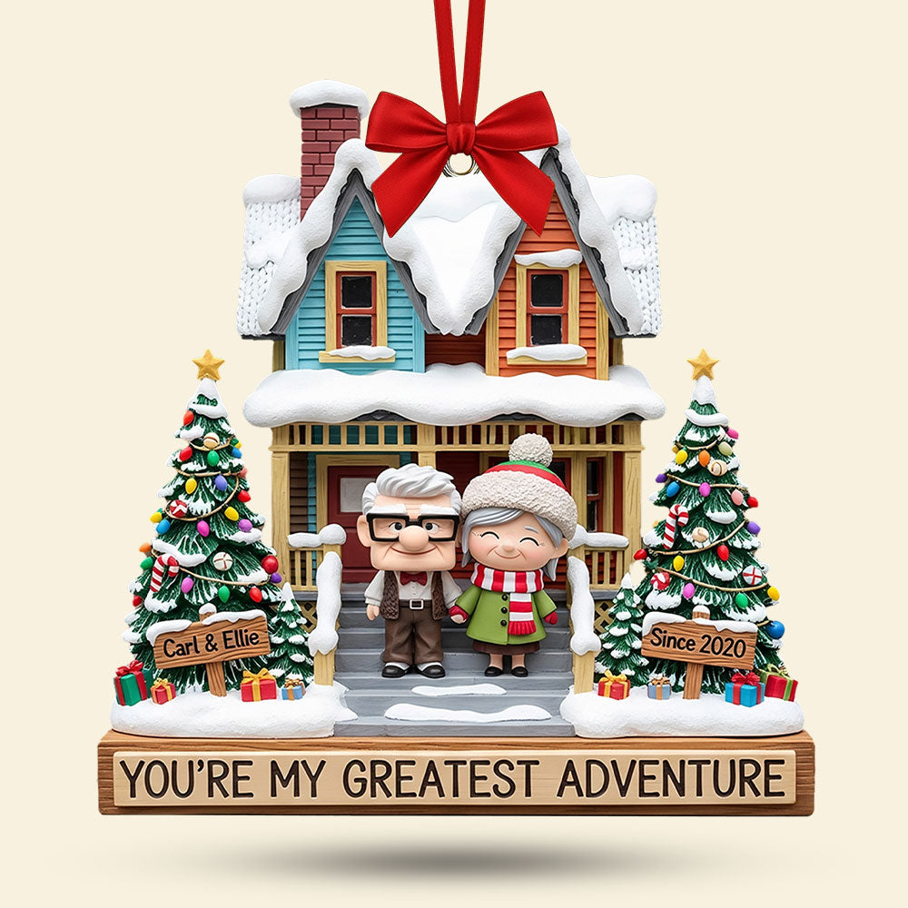You'Re My Greatest Adventure - Personalized Old Couple Ornament - Image 4