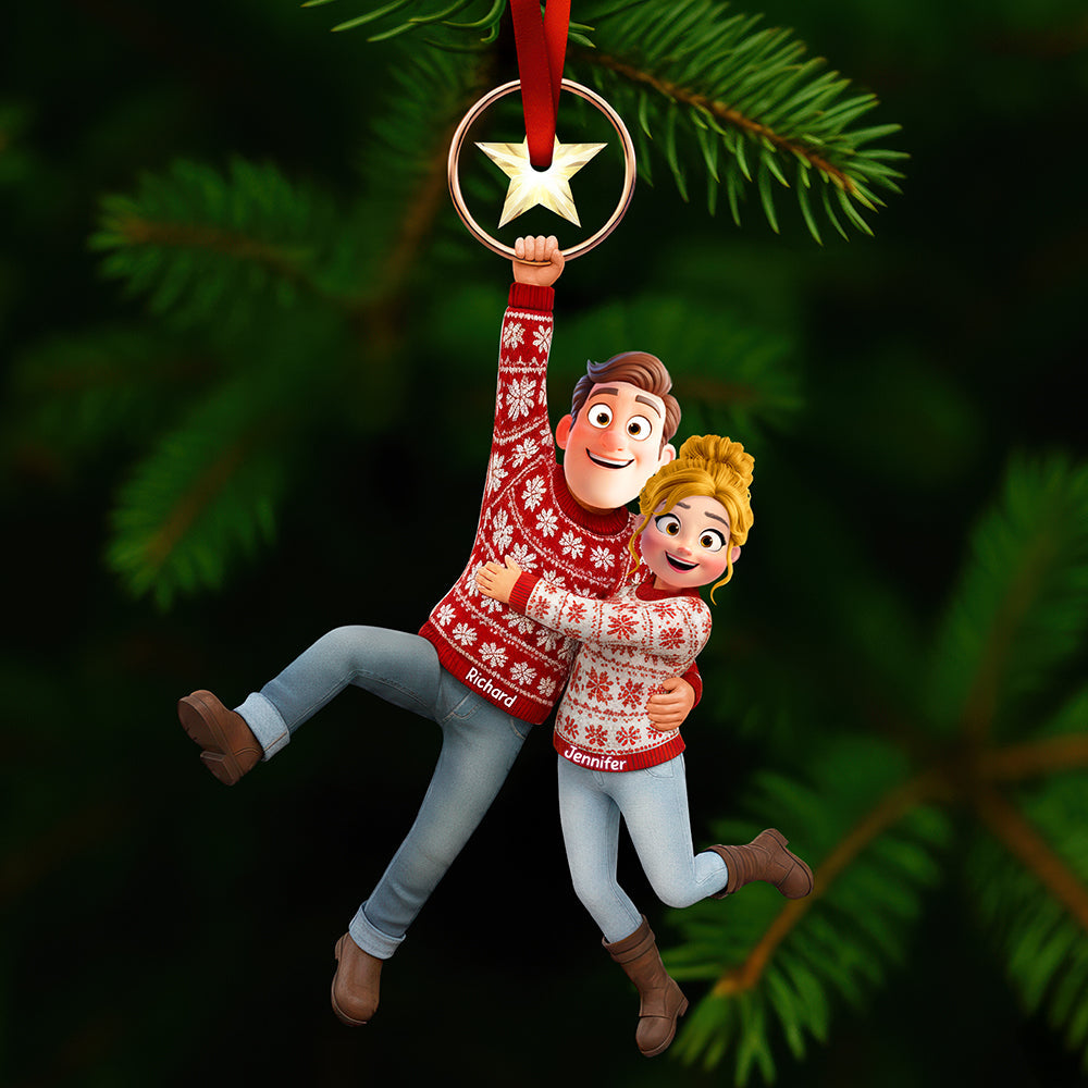 Celebrate Love With Our Personalized Fun Hanging Couple Ornament - Custom Gift For Your Special Someone - Image 2