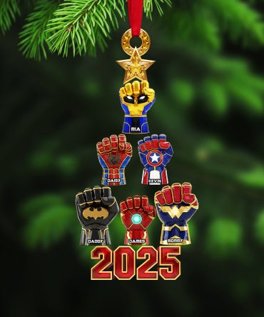 Celebrate Togetherness: Personalized Family Hand Acrylic Ornament – Perfect Gift For Loved Ones At Christmas