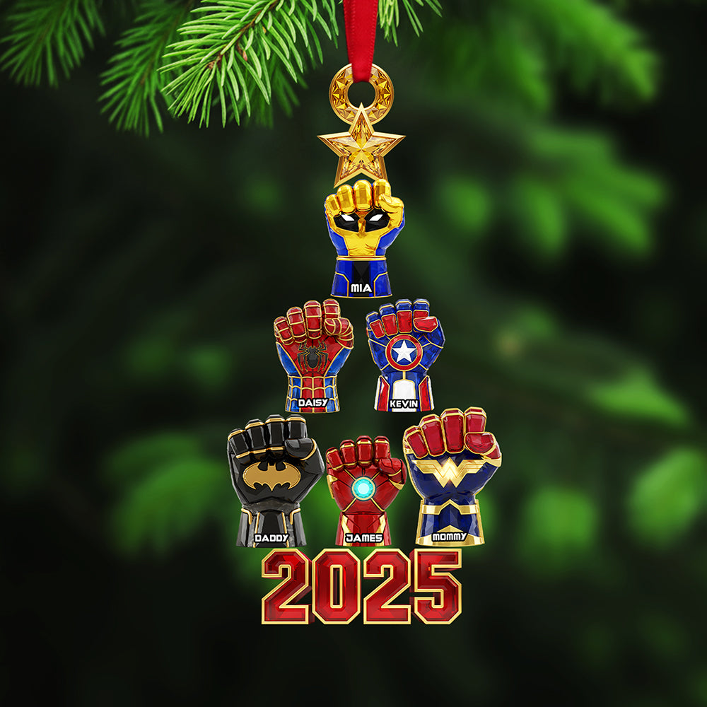 Celebrate Togetherness: Personalized Family Hand Acrylic Ornament – Perfect Gift For Loved Ones At Christmas