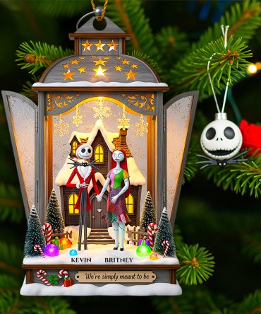 We'Re Simply Meant To Be - Gothic Christmas Lantern Ornament - Personalized Gift For Couples