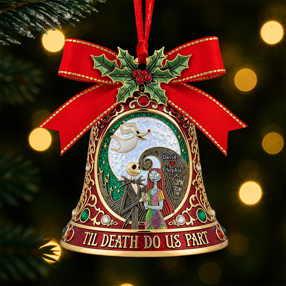 “Til Death Do Us Part” - Gothic Love Christmas Ornament - Custom Personalized Gift For Couples