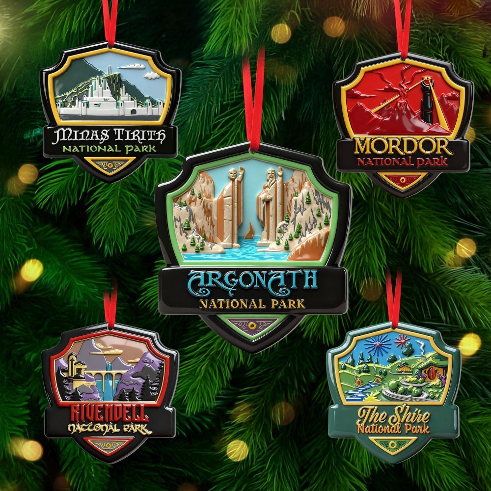 “Explore The Magic Of Your Favorite Fantasy World” - Fantasy Location Shield Ornament, Customizable Gift For Movie Fans