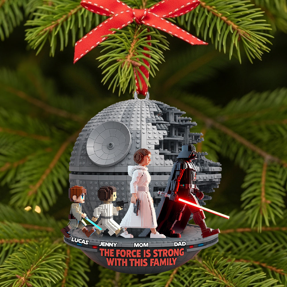 The Force Is Strong With This Family - Personalized Lego Christmas Ornament - Image 3