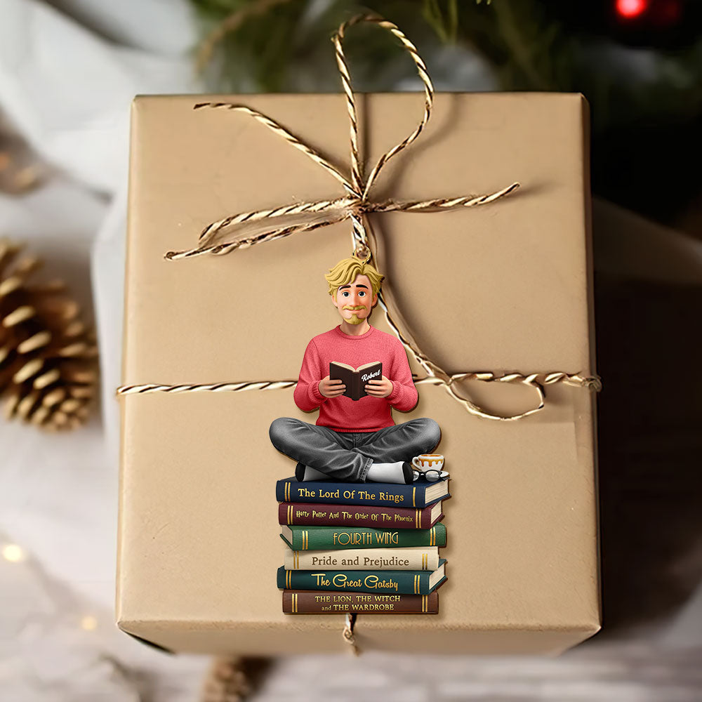 “For The Love Of Books” - Personalized Book Lover Christmas Ornament - Custom Gift For Readers And Bibliophiles - Image 4