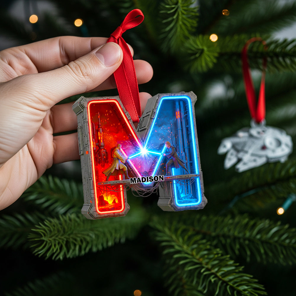 ‘Unleash The Force With Personalized Magic’ - Galaxy Alphabet Troop Christmas Ornament - Custom Gift For Fans And Loved Ones