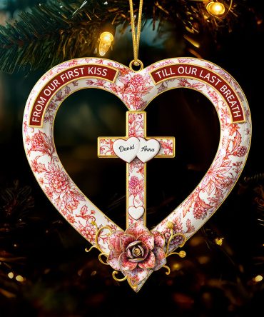 From Our First Kiss Till Our Last Breath - Personalized Christmas Ornament For Couples