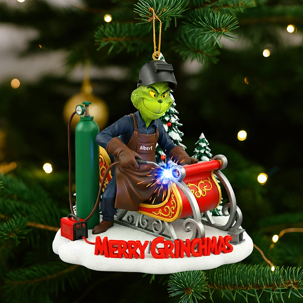 “Guess Who Made Santa'S Sleigh?” - Personalized Badass Welder Christmas Ornament - Image 2