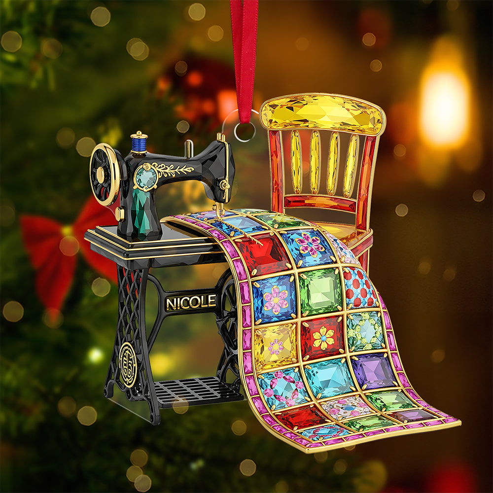Sewing Machine Ornament - Personalized Gift For Sewing Lovers , Celebrate Creativity
