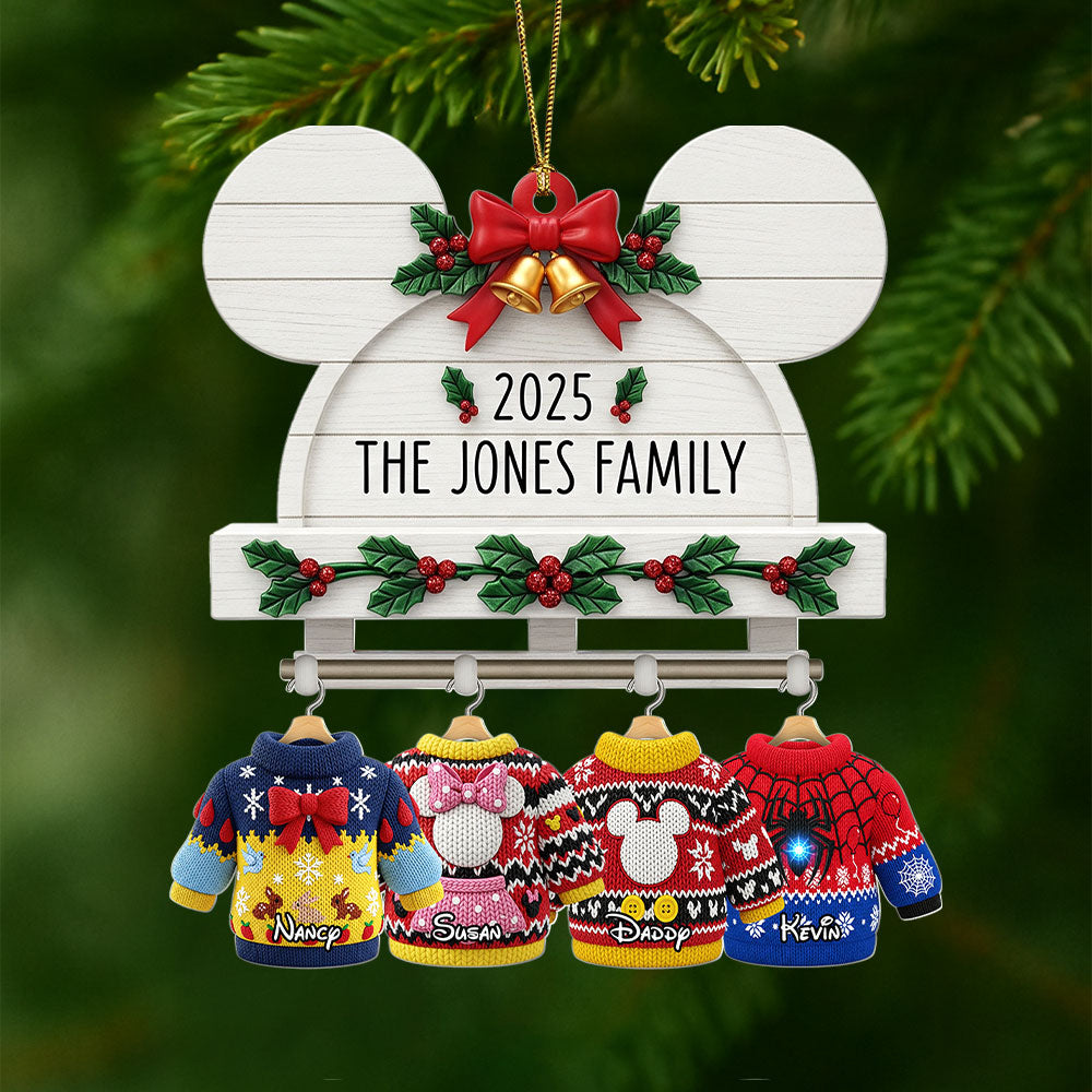 “Celebrate Family Moments” – Cute & Cozy Family Sweater Hanging Ornament - Personalized Gift For Family & Friends - Image 3