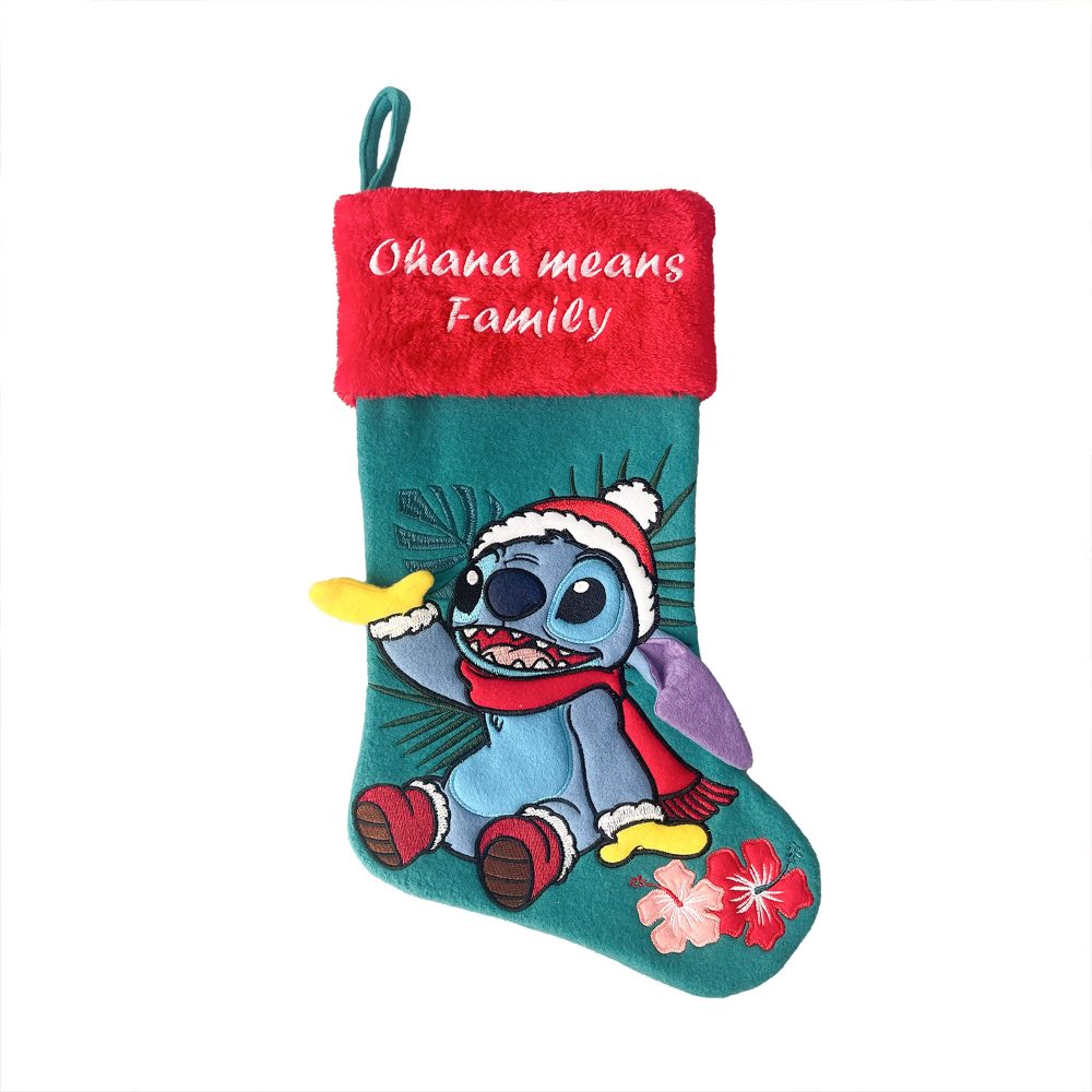Stitch In Santa Hat Christmas Stocking