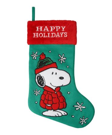 Snoopy In Puffer Jacket Christmas Stocking
