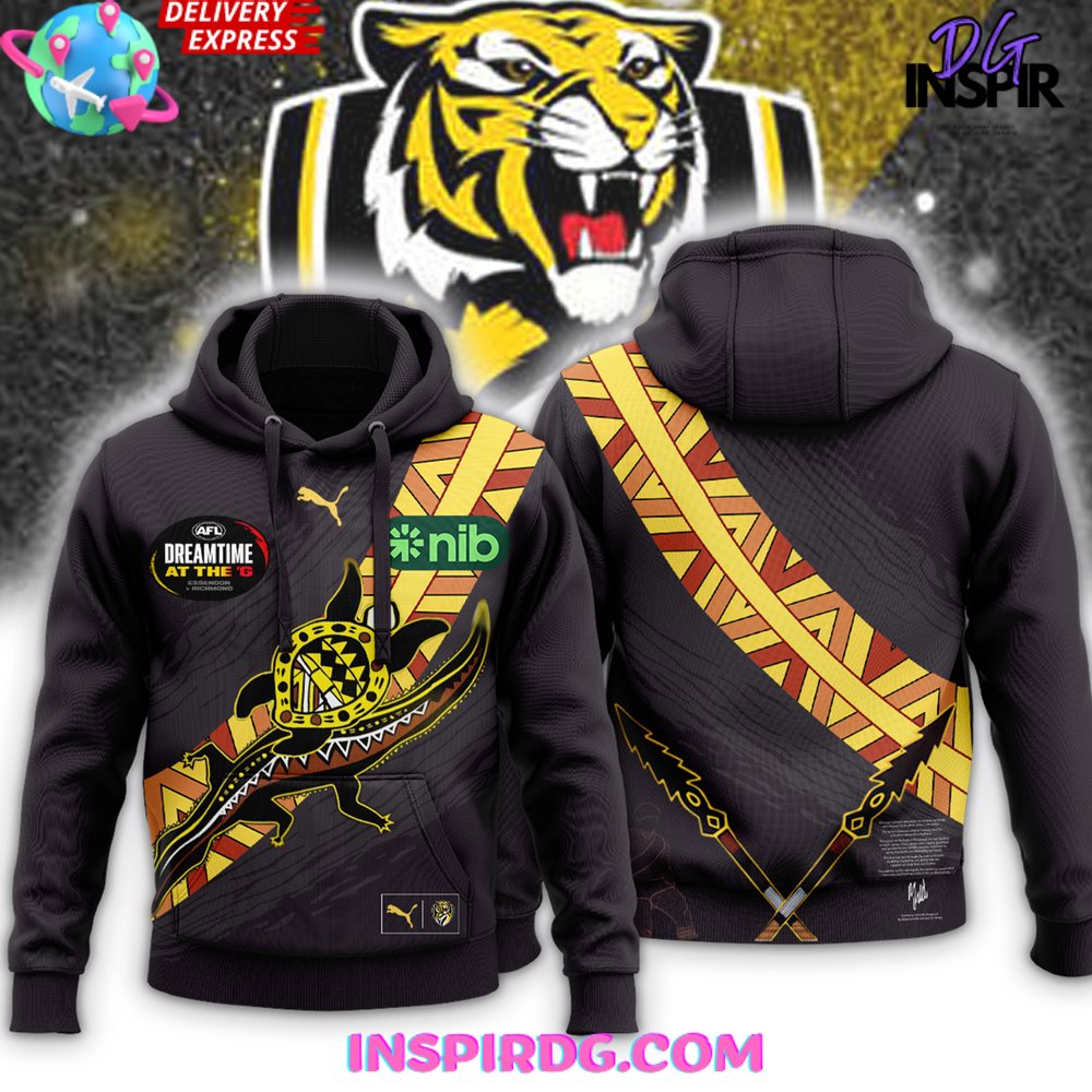 Afl Richmond Tiger 2024 Puma Dreamtime Guernsey Shirt Hoodie Tank - Image 5