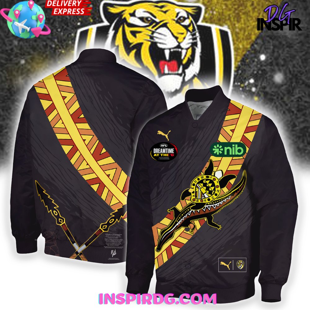 Afl Richmond Tiger 2024 Puma Dreamtime Guernsey Shirt Hoodie Tank - Image 4