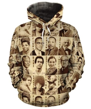 Africa American Hoodie Civil Right Leaders Graphic Hoodie Brown Unisex