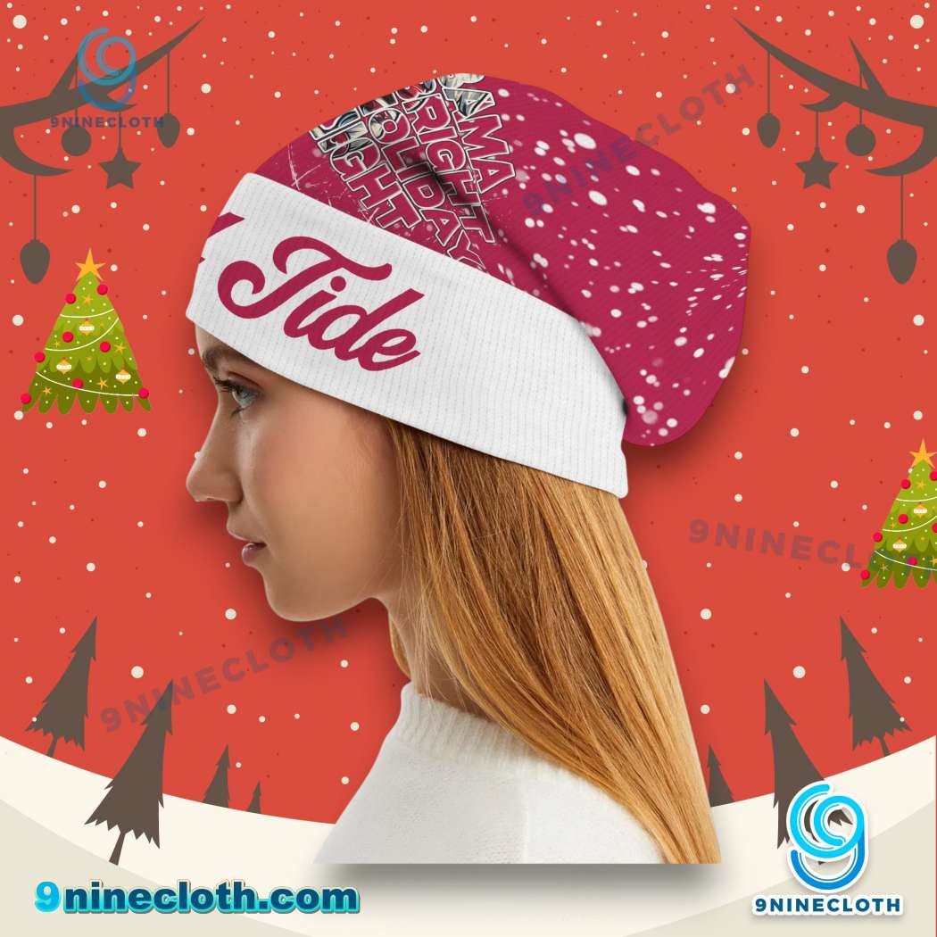 Alabama Crimson Tide Bama Bright Holiday Night Christmas Beanie Hat - Image 3