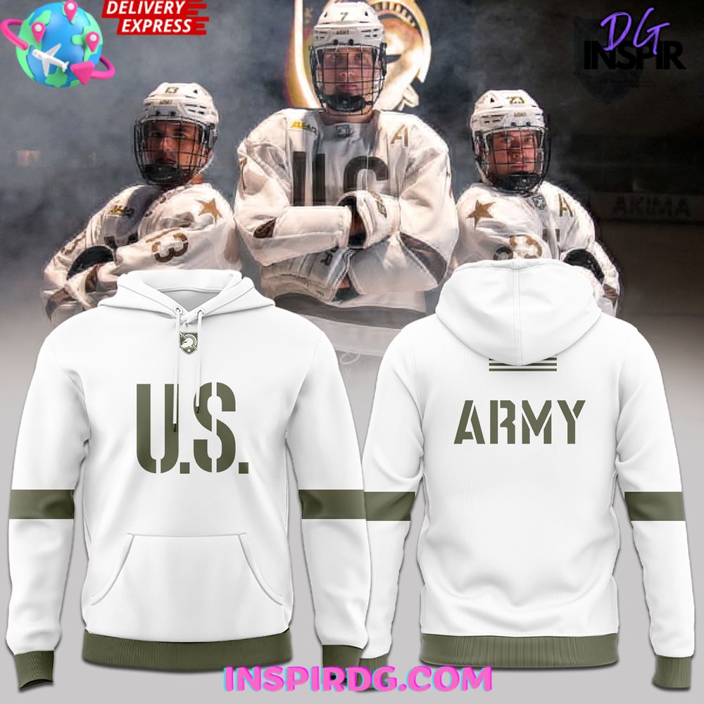 Army Black Knights White Olive Green Hoodie