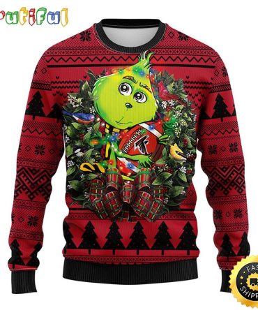 Atlanta Falcons Christmas Ugly Christmas Sweater Grinch Hug Xmas Day Show Your Team Spirit