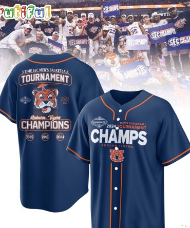 Auburn Tigers 2024 Sec Men'S Basketball Conference Tournament Champions Jersey Shirt
