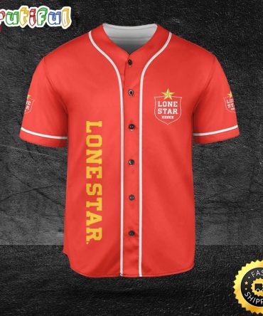 Beer Lovers Lone Star Red Baseball Jersey
