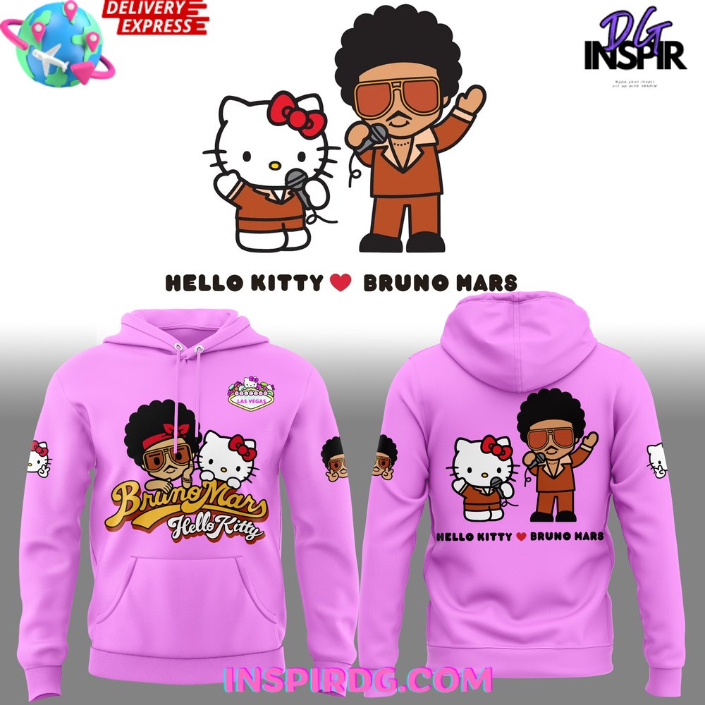 Bruno Mars X Hello Kitty Las 50Th Anniversary Special Hoodie