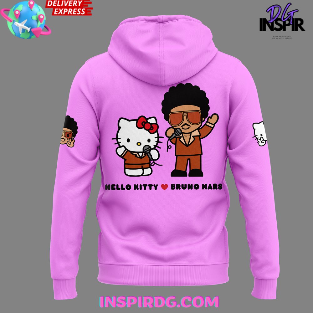 Bruno Mars X Hello Kitty Las 50Th Anniversary Special Hoodie - Image 3