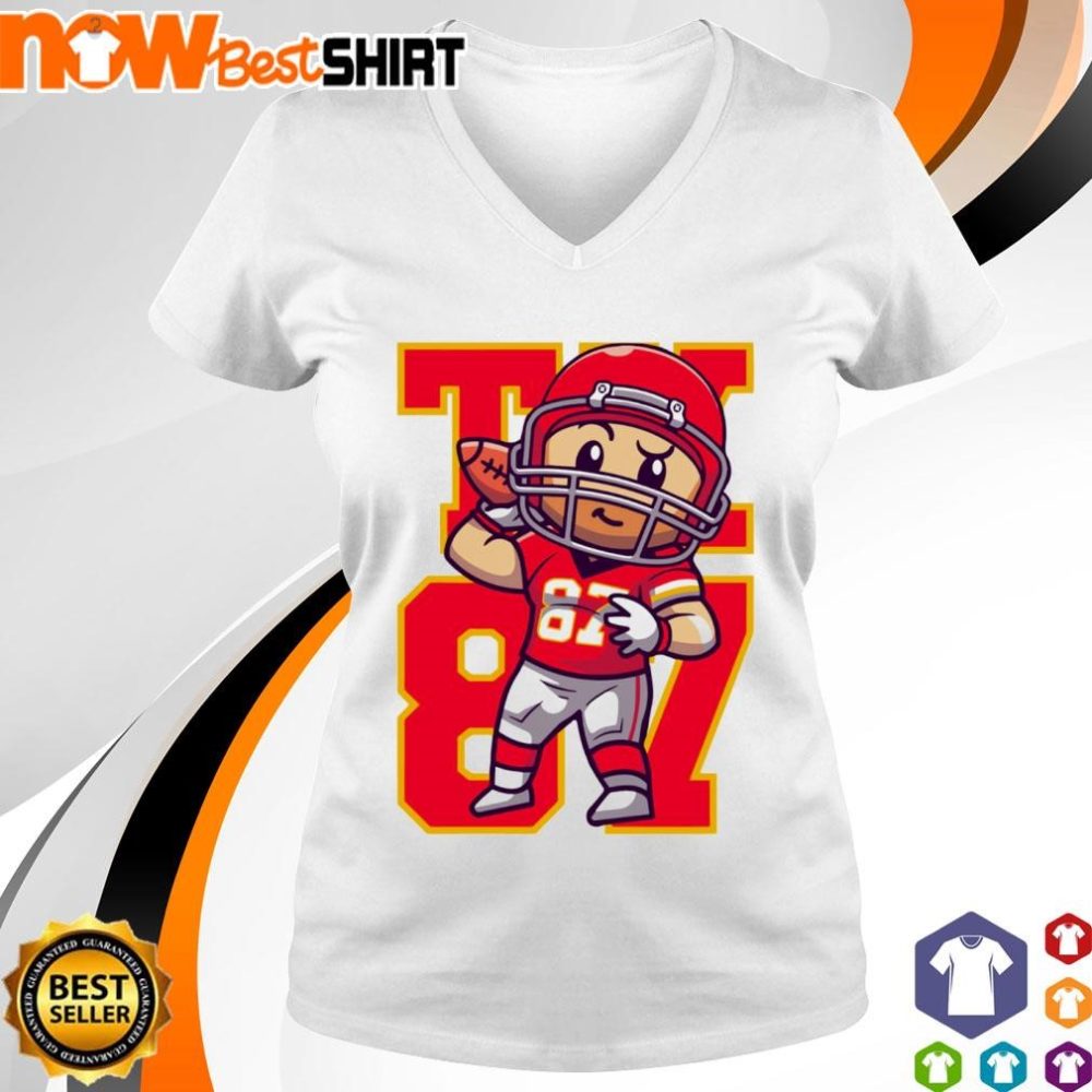 Cartoon Travis Kelce Playing Football Shirt - Image 5